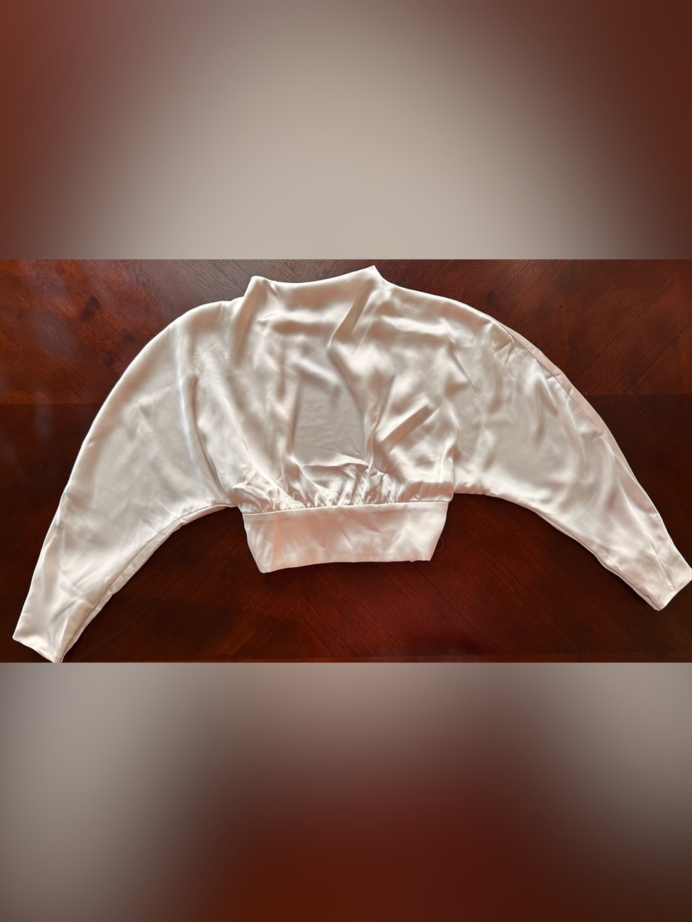 Zara Ivory Crop Top with Elastic Hem size s